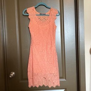 Peach lace Dulcie dress, size S